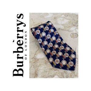 Burberry’s of London Clocks Nova Check Print 100% Silk Tie